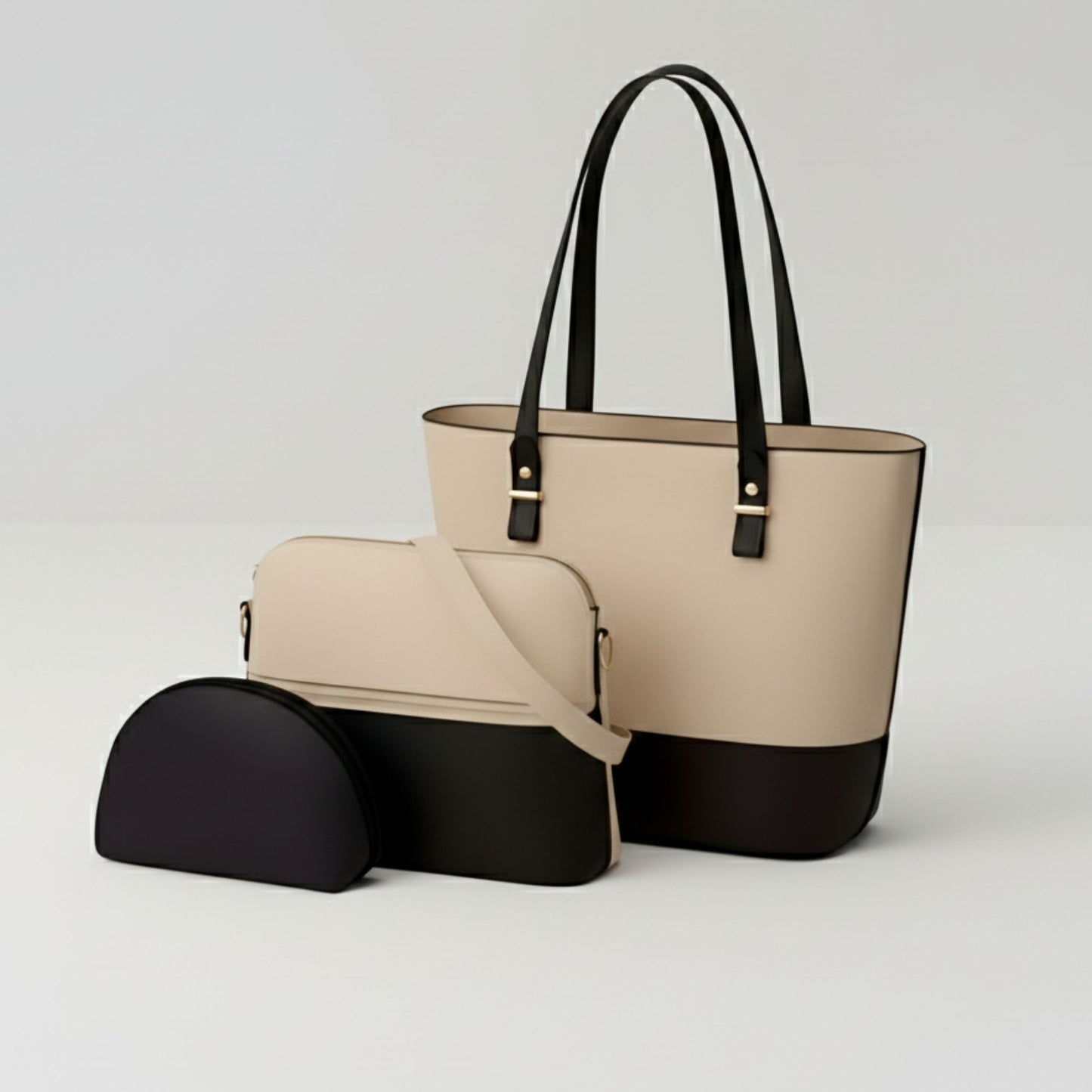 Bella Set of 3 Bags (Onyx & Nude)
