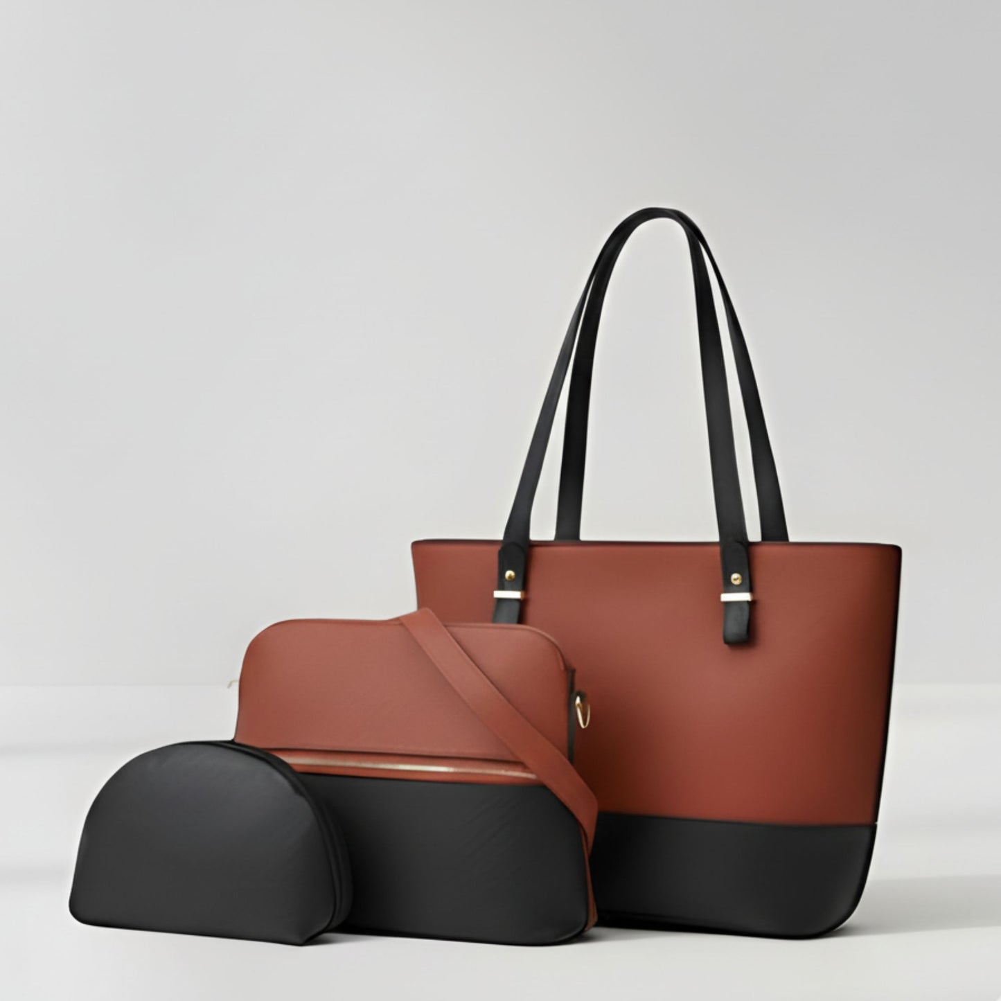 Bella Set of 3 Bags (Black & Mahogany)