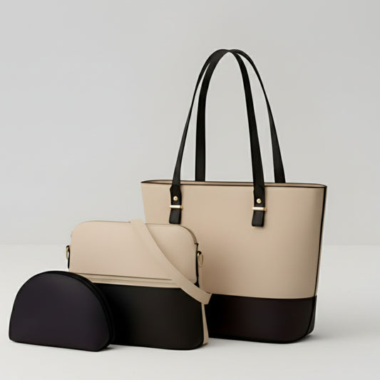 Bella Set of 3 Bags (Onyx & Nude)