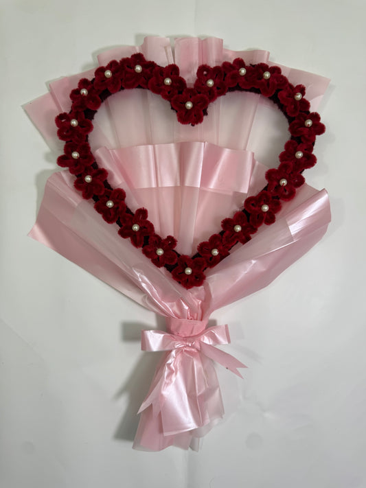 The Infinite Love Velvet Heart Bouquet