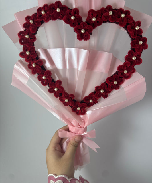 The Infinite Love Velvet Heart Bouquet