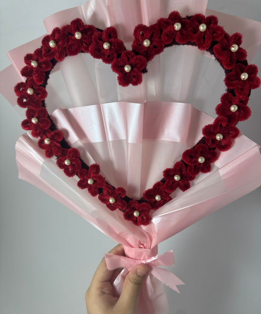 The Infinite Love Velvet Heart Bouquet