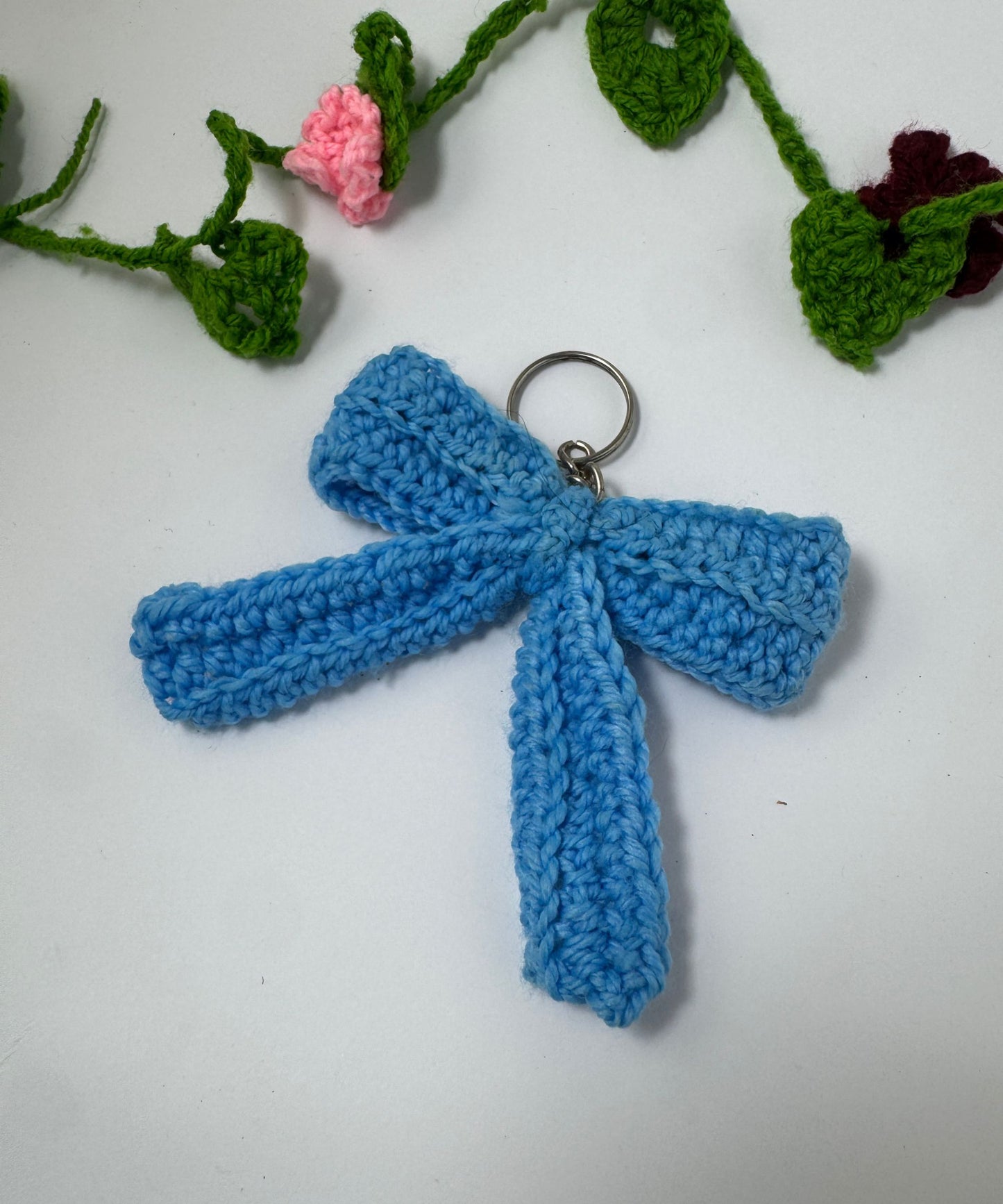 The Sky Blue Bow Keychain